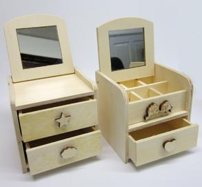 Holzbox mit Spiegel Sperrholz